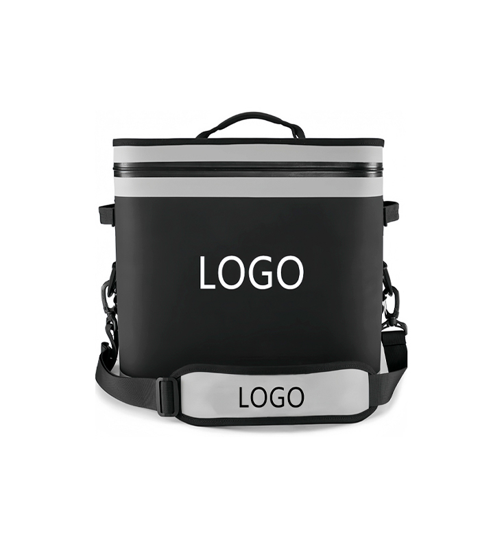 F-005 Black Single Shoulder Handbag TPU Portable Soft Cooler with customizable logo