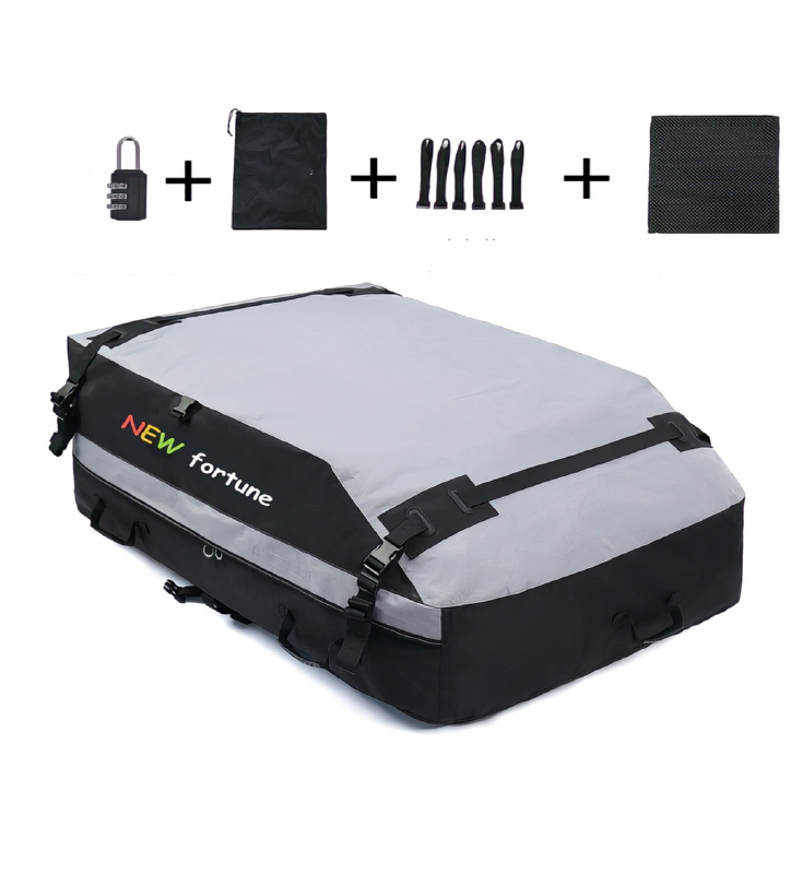 FO-21 Waterproof Car Roof Top Bag 15 Cubic Foot Luggage Carrier For Outdoor Activities