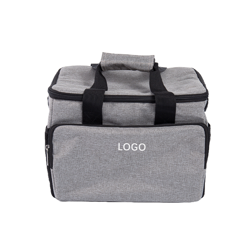 F-002 Gray Single Shoulder Handbag  Portable Soft Cooler With 